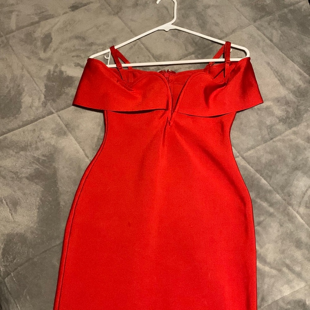 Medium midi red bandage dress